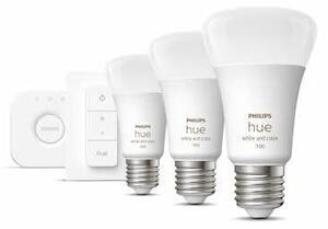 Hue Bluetooth 3x žárovka LED E27 A60 9W 1100lm 2000-6500K RGB + Bridge můstek + ovladač