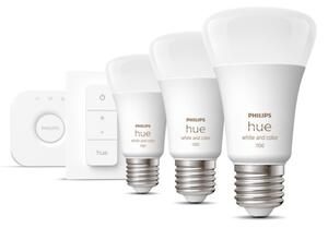 Hue Bluetooth 3x žárovka LED E27 A60 9W 1100lm 2000-6500K RGB + Bridge můstek + ovladač