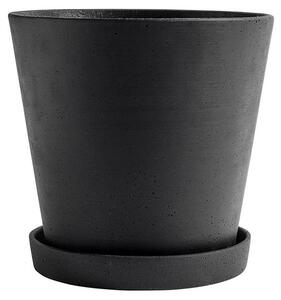 Květináč Flowerpot s podmiskou Black XXL HAY