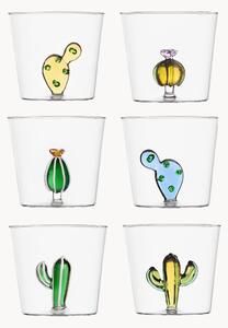 Sada ručně vyrobených sklenic na vodu Desert Plants, 6 dílů
