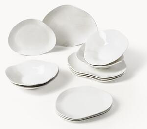 Sada porcelánového nádobí v organickém tvaru Joana, pro 4 osoby, 12 dílů