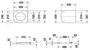 Duravit Happy D.2 WC sedátko SoftClose, alpská bílá 0064590000