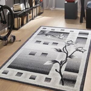Makro Abra Kusový koberec moderní OTTO 02 Květy šedý Rozměr: 160x220 cm