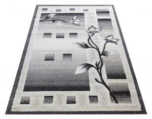 Makro Abra Kusový koberec moderní OTTO 02 Květy šedý Rozměr: 120x170 cm