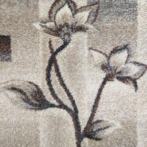 Makro Abra Kusový koberec moderní OTTO 02 Květy hnědý Rozměr: 80x150 cm