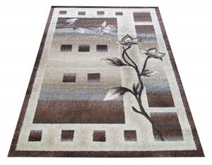 Makro Abra Kusový koberec moderní OTTO 02 Květy hnědý Rozměr: 200x290 cm