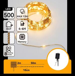 Aigostar - LED Solární ván řetěz 500xLED/8 funkcí 52m IP65 teplá bílá 1200 mAh