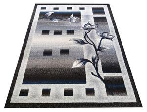 Makro Abra Kusový koberec moderní OTTO 02 Květy šedý modrý Rozměr: 80x150 cm