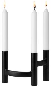 Svícen Ora Three-Branch Black Stelton