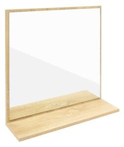 Zrcadlo s poličkou Ceramia Easy 60x61,5 cm světlý dub EASYZRCO