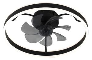 RABALUX 71337 Fanfy stropní svítidlo s ventilátorem D500mm LED 40W/2200lm 3000+4000+6000K černá, stmívatelné, dálkový ovladač
