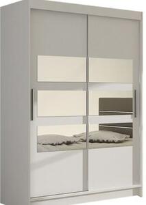 Kapol Miami V Šatní skříň šíře 120 cm se sadou zrcadel a posuvnými dveřmi Matná bílá