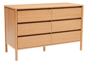 Komoda Blair se 6 zásuvkami (CD01), přírodní dub, 120 cm