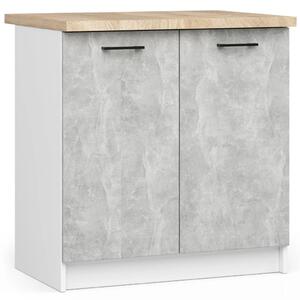 Dolní kuchyňská skříňka 80 cm VERMINA - bílá / beton