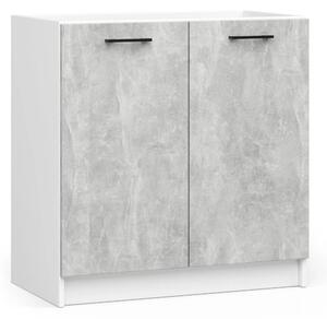 Dřezová skříňka 80 cm VERMINA - bílá / beton
