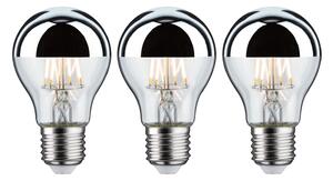 P 5065 Sada LED žárovka E27 230V 3x6,5W 2700K zrcadlový svrchlík stříbrná - PAULMANN