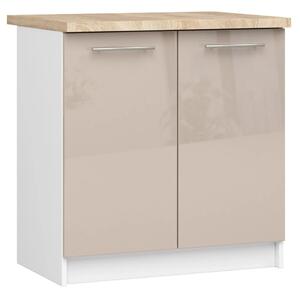 Dolní kuchyňská skříňka 80 cm VERMINA - bílá / cappuccino lesklá