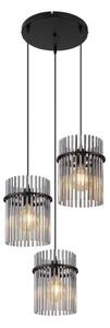 Globo 15698-3HR - Lustr na lanku GORLEY 3xE27/60W/230V pr. 47 cm černá