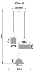 Globo 15648-3H - Lustr na lanku JEDD 3xE27/60W/230V černá