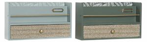 Víceúčelový organizér DKD Home Decor LD-181379 Zelená Polypropylen Dřevo MDF 30 x 9 x 17 cm (2 kusů)