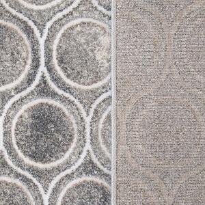 Makro Abra Kusový koberec ENIGMA 02 Kruhy geometrický šedý krémový Rozměr: 120x170 cm