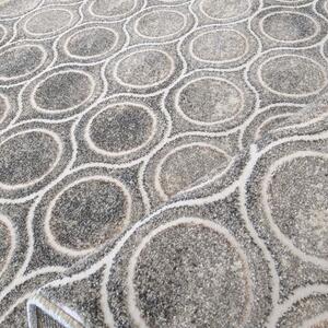 Makro Abra Kusový koberec ENIGMA 02 Kruhy geometrický šedý krémový Rozměr: 200x290 cm