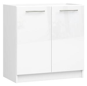Dřezová skříňka 80 cm VERMINA - bílá / bílá lesklá
