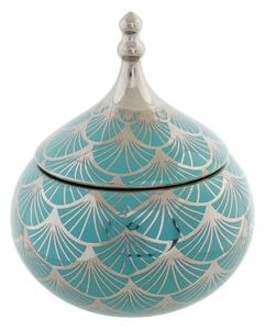 Šperkovnice DKD Home Decor Porcelán Tyrkysová 14 x 14 x 17 cm