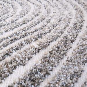 Makro Abra Kusový koberec ENIGMA 06 Vlnky abstraktní šedý krémový Rozměr: 80x150 cm