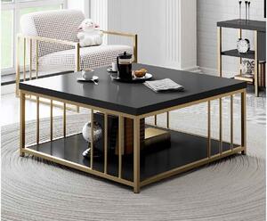 Designový konferenční stolek Natine 90 cm antracitový/zlatý