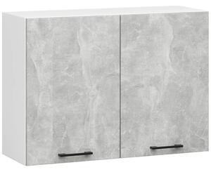 Závěsná kuchyňská skříňka 80 cm VERMINA - bílá / beton