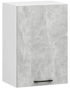 Závěsná kuchyňská skříňka 50 cm VERMINA - bílá / beton