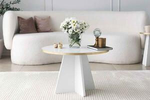 Designový konferenční stolek Abrina 60 cm bílý