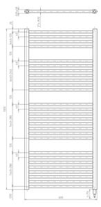Aqualine - Koupelnový elektrický radiátor DIRECT-E 600W 132x60 cm bílá