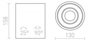 RED R10454 COLES náklopný downlight sádrová 230V GU10 50W - RED - DESIGN RENDL