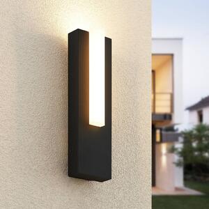 Lucande Venkovní nástěnné svítidlo LED Virgalia, 31 cm, antracit, IP65, Černá, Hliník, Moderní