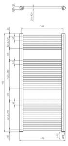 Aqualine - Koupelnový elektrický radiátor DIRECT-E 400W 96x60 cm matná černá