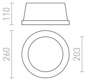 RED R10444 MIA kruhová zápustná sádrová 230V E27 2x40W - RED - DESIGN RENDL