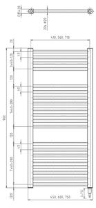 Aqualine - Koupelnový elektrický radiátor DIRECT-E 300W 96x45 cm matná černá