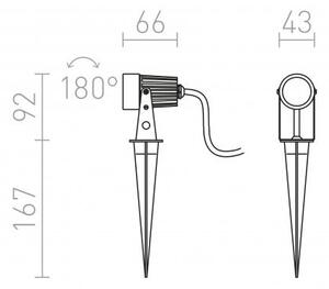 RED R10530 Svítidlo GUN na bodci černé 230V LED 3x1W 30° IP65 3000K - RED - DESIGN RENDL
