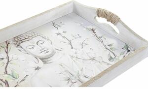 Sada podnosů DKD Home Decor Přírodní Buddha Vícebarevný Orientální 40 x 30 x 6 cm Dřevo MDF (2 kusů)