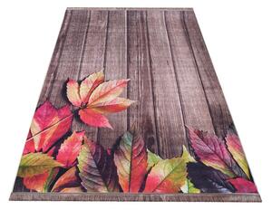 Makro Abra Moderní kusový koberec protiskluzový Horeca-New 106 Dřevo listí hnědý Rozměr: 120x180 cm