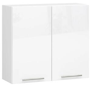 Horní kuchyňská skříňka 80 cm VERMINA - bílá / bílá lesklá