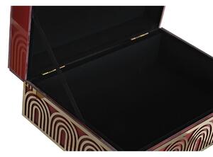 Šperkovnice DKD Home Decor Kov Sklo Červený Zlatá Dřevo MDF 25 x 18 x 10 cm (2 kusů)