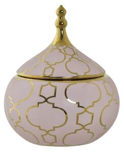 13493 Šperkovnice DKD Home Decor Porcelán Růžový Zlatá 14 x 14 x 17 cm