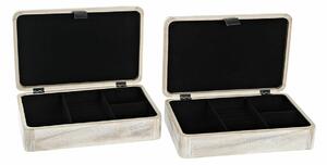 Ozdobná krabice DKD Home Decor Přírodní Dřevo MDF 28 x 18 x 6,5 cm (2 kusů)