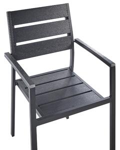 Zahradní židle Sada 6 ks Kompozitní dřevo Černá VERNIO