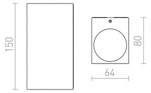 KUBI II antracitová 230V LED 2x3W IP54 3000K - RED - DESIGN RENDL
