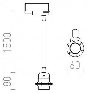 ELISA pro tříokr. lištu ČA+ČK+ČCHO 230V E27 28W - RED - DESIGN RENDL