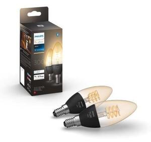 PH 8719514302211 Hue Bluetooth LED White set 2ks filamentových žárovek Philips svíčka 8719514302211 E14 4,5W 300lm 2100K černé, stmívatelné - PHILIPS (929002479502)